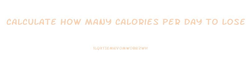 calculate how many calories per day to lose weight