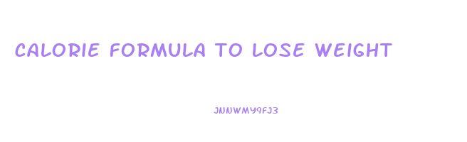 calorie formula to lose weight