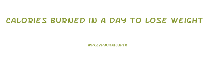 calories burned in a day to lose weight