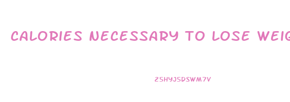 calories necessary to lose weight