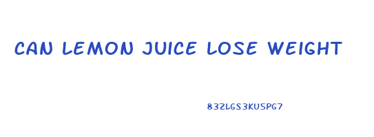 can lemon juice lose weight