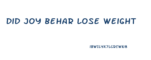 did joy behar lose weight