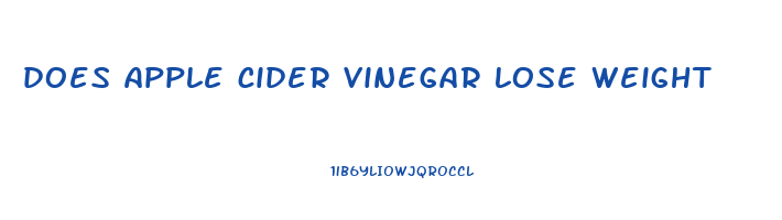 does apple cider vinegar lose weight