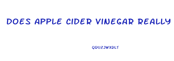 does apple cider vinegar really work to lose weight