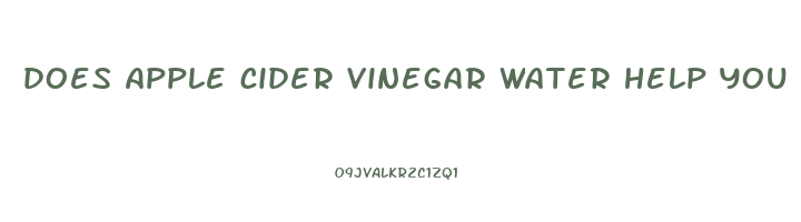 does apple cider vinegar water help you lose weight