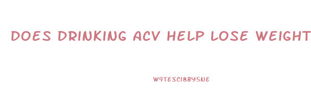 does drinking acv help lose weight