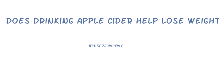 does drinking apple cider help lose weight