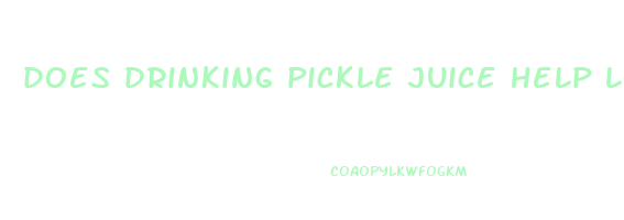 does drinking pickle juice help lose weight