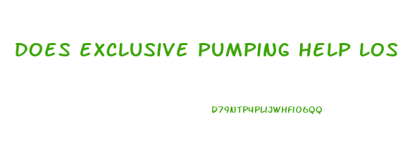 does exclusive pumping help lose weight