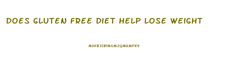 does gluten free diet help lose weight