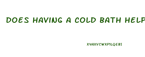 does having a cold bath help lose weight