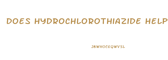 does hydrochlorothiazide help you lose weight