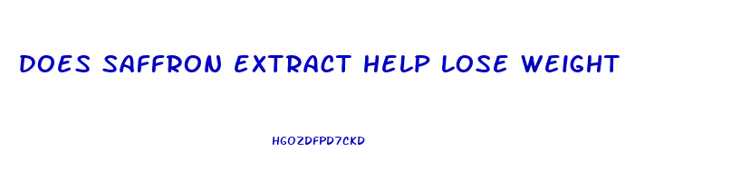 does saffron extract help lose weight