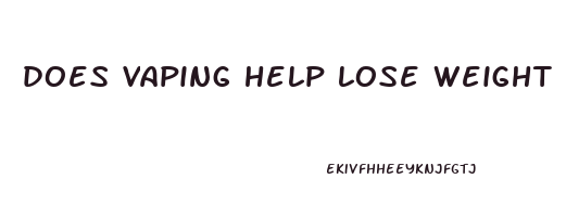 does vaping help lose weight