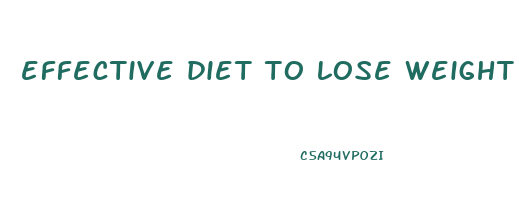 effective diet to lose weight in a month