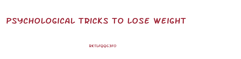 psychological tricks to lose weight