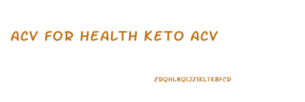 acv for health keto acv