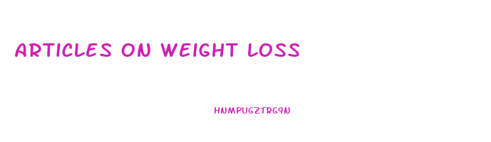 articles on weight loss