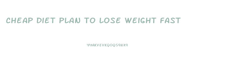 cheap diet plan to lose weight fast