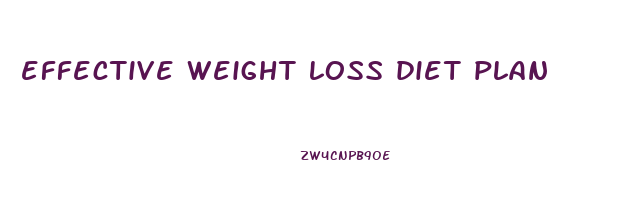 effective weight loss diet plan