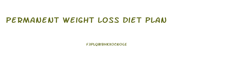 permanent weight loss diet plan
