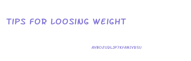 tips for loosing weight