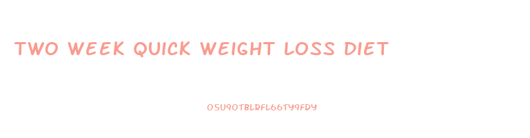 two week quick weight loss diet