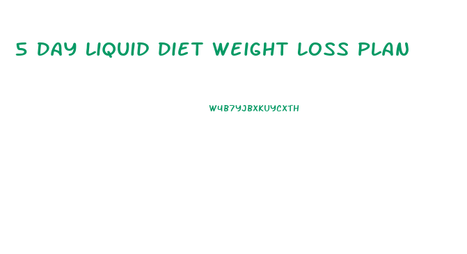 5 Day Liquid Diet Weight Loss Plan
