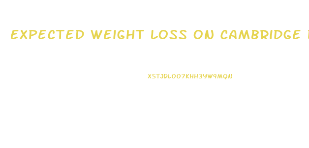 Expected Weight Loss On Cambridge Diet