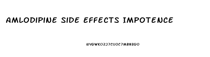 Amlodipine Side Effects Impotence
