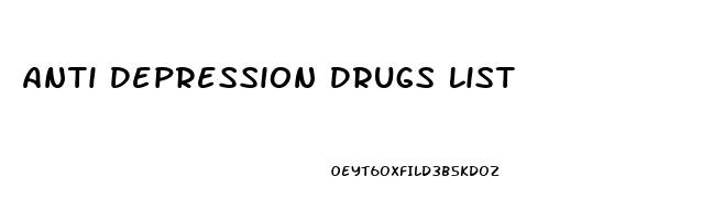 Anti Depression Drugs List