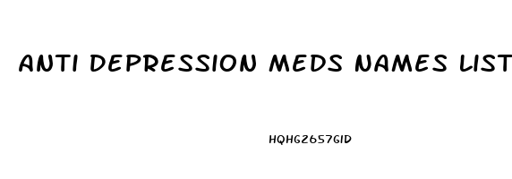 Anti Depression Meds Names List