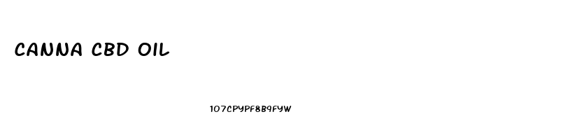 Canna Cbd Oil