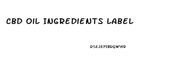 Cbd Oil Ingredients Label