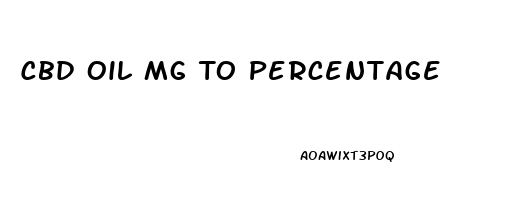 Cbd Oil Mg To Percentage