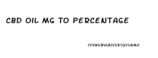 Cbd Oil Mg To Percentage