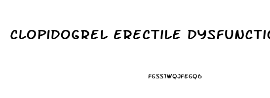Clopidogrel Erectile Dysfunction