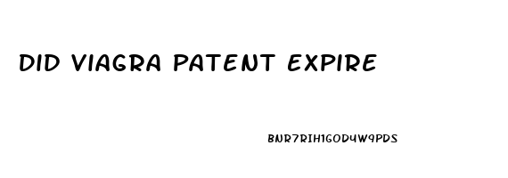 Did Viagra Patent Expire