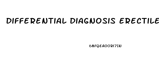 Differential Diagnosis Erectile Dysfunction