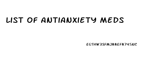 List Of Antianxiety Meds
