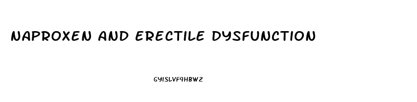 Naproxen And Erectile Dysfunction