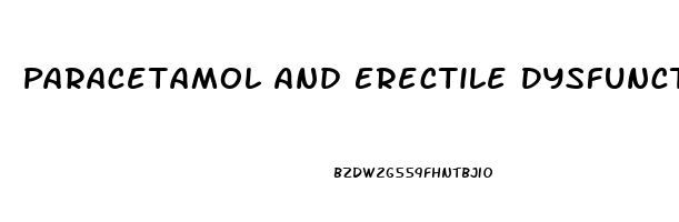 Paracetamol And Erectile Dysfunction