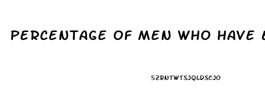 Percentage Of Men Who Have Erectile Dysfunction