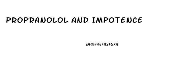 Propranolol And Impotence