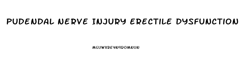 Pudendal Nerve Injury Erectile Dysfunction
