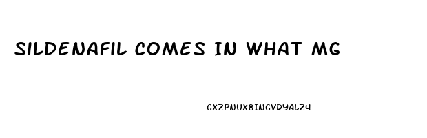 Sildenafil Comes In What Mg