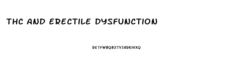 Thc And Erectile Dysfunction