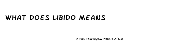 What Does Libido Means