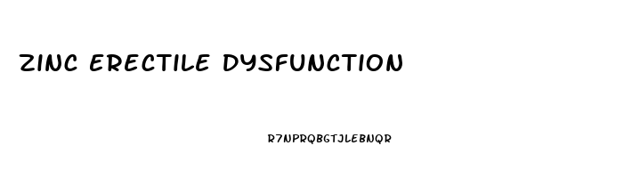 Zinc Erectile Dysfunction