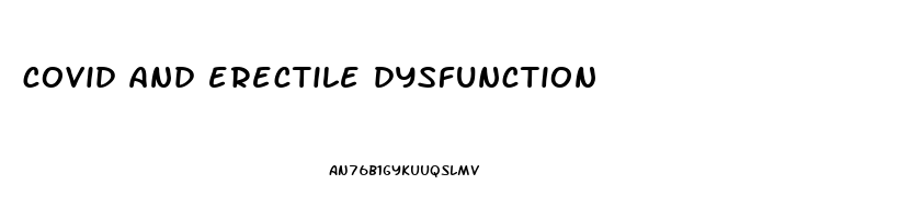 covid and erectile dysfunction